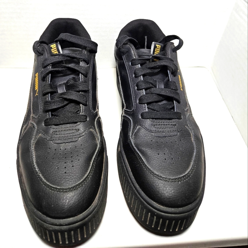 PUMA WOMEN'S KARMEN REBELLE LACE UP PLATFORM SNEAKER BLACK SIZE 10